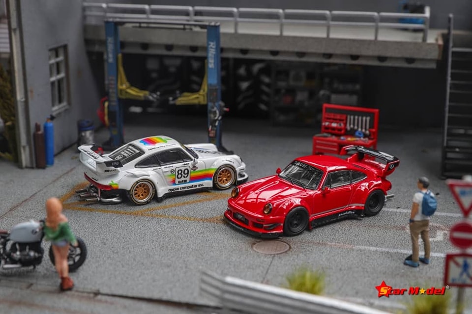 Porsche RWB 930 GT Wing Con Figure E Kit - Scala 1:64 - Star Models Bianco