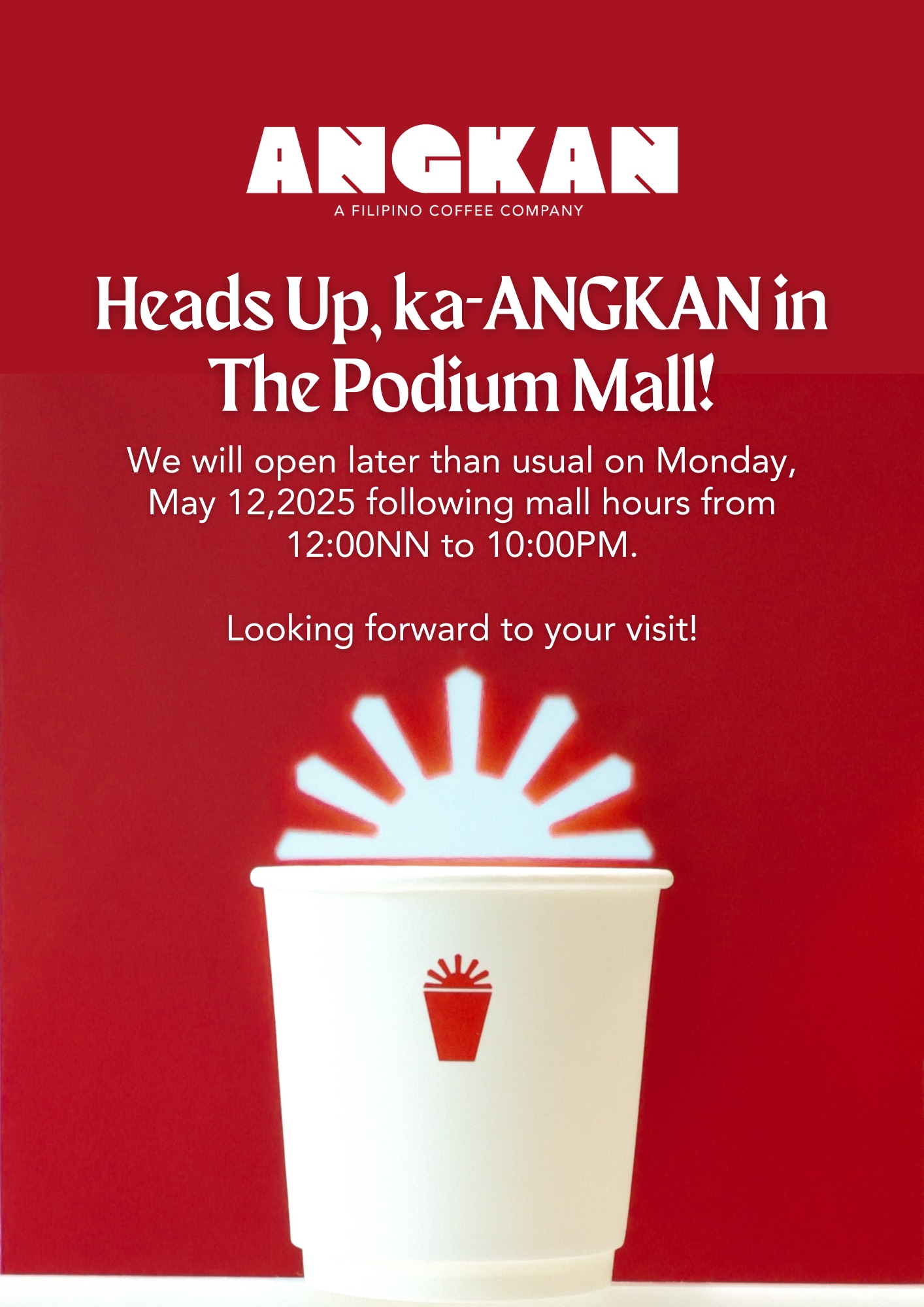Angkan - Magandang Araw! We'll be opening a little later than usual at ...