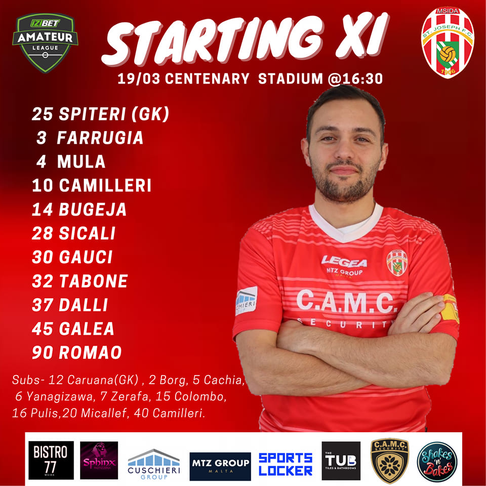 Our lineup for Today's... - Msida St. Joseph Football Club | Facebook
