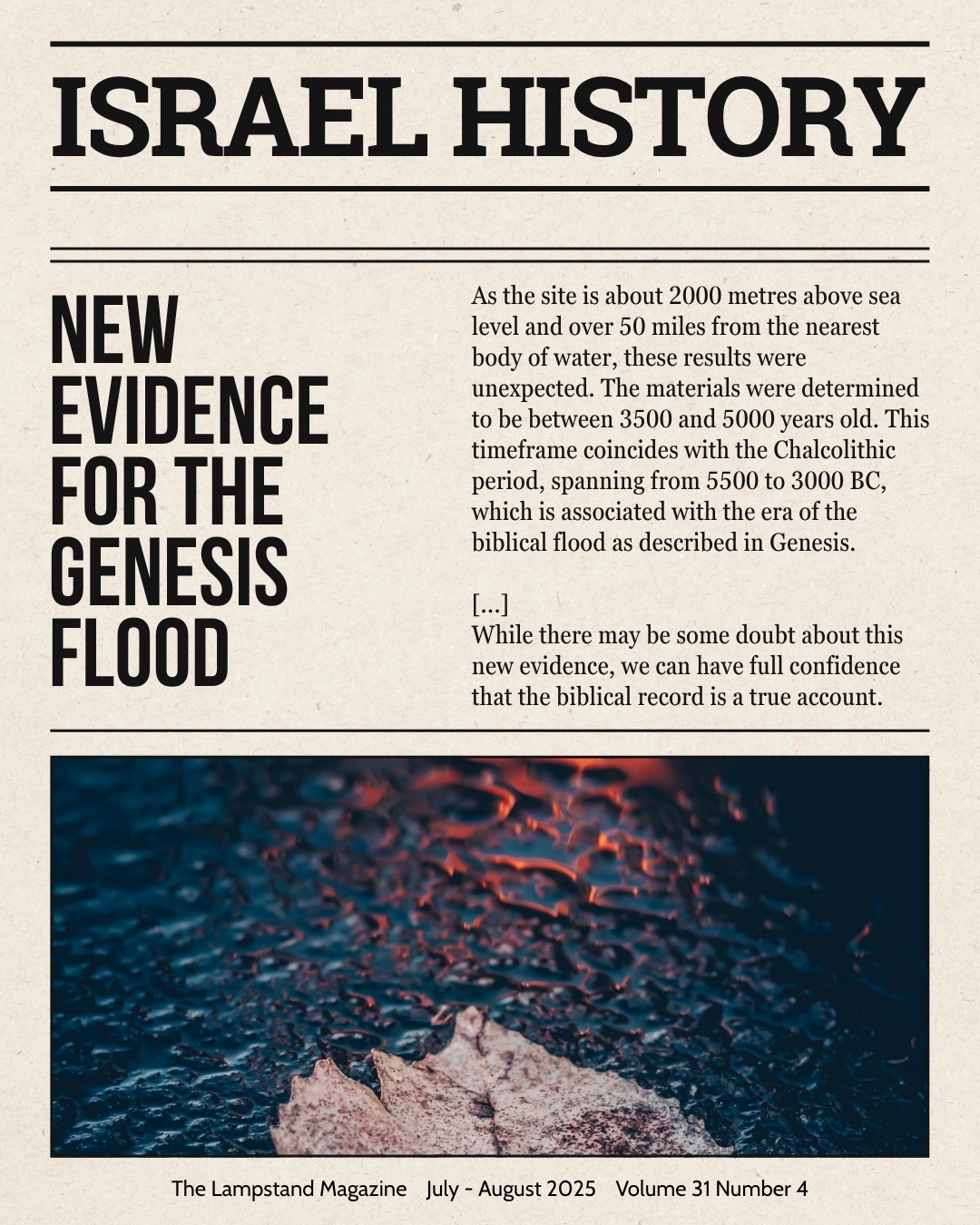 The Lampstand - New Evidence for the Genesis Flood The search for Noah ...