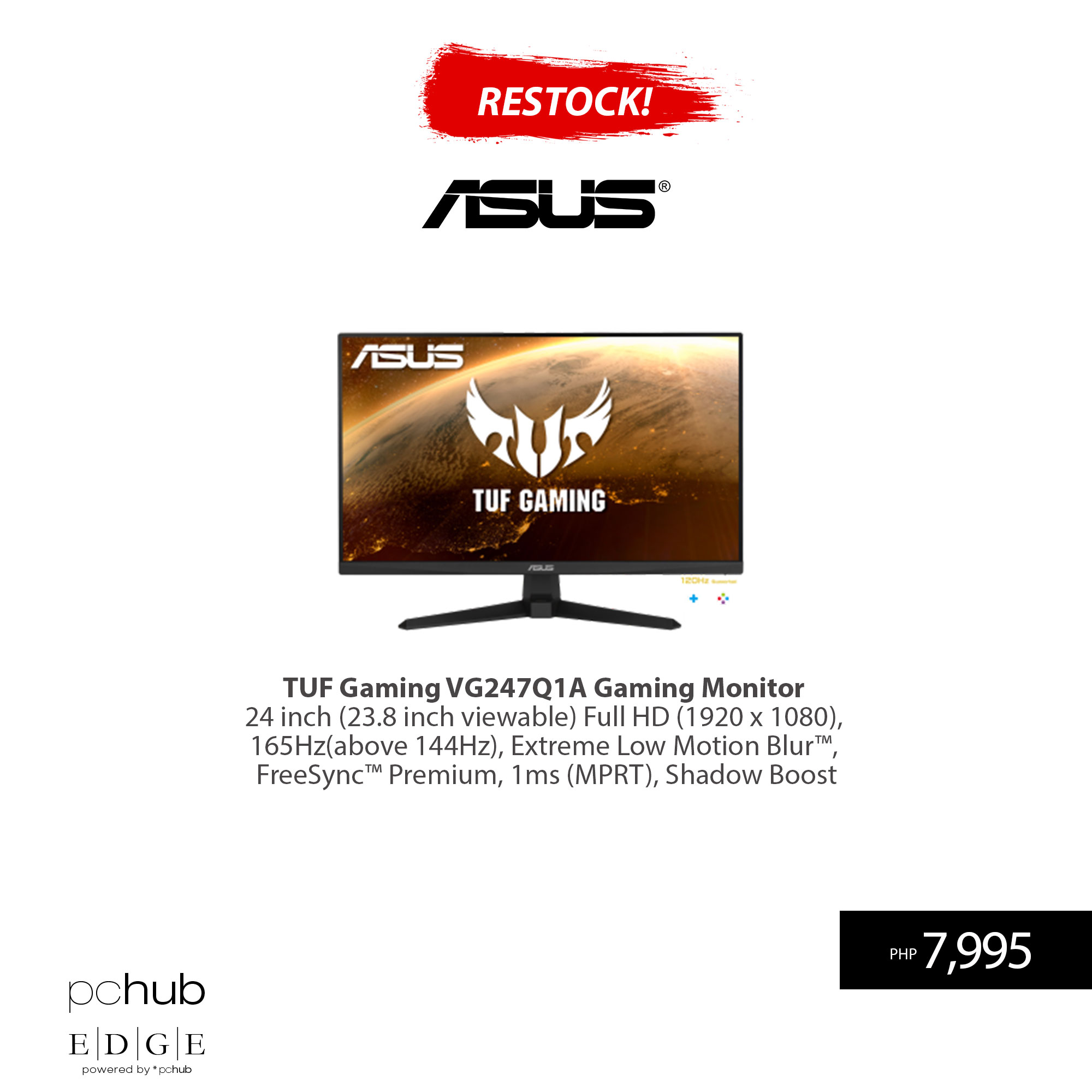 PCHub. - @ASUS @ROG Concept Store - Gilmore TUF Gaming VG247Q1A Gaming ...