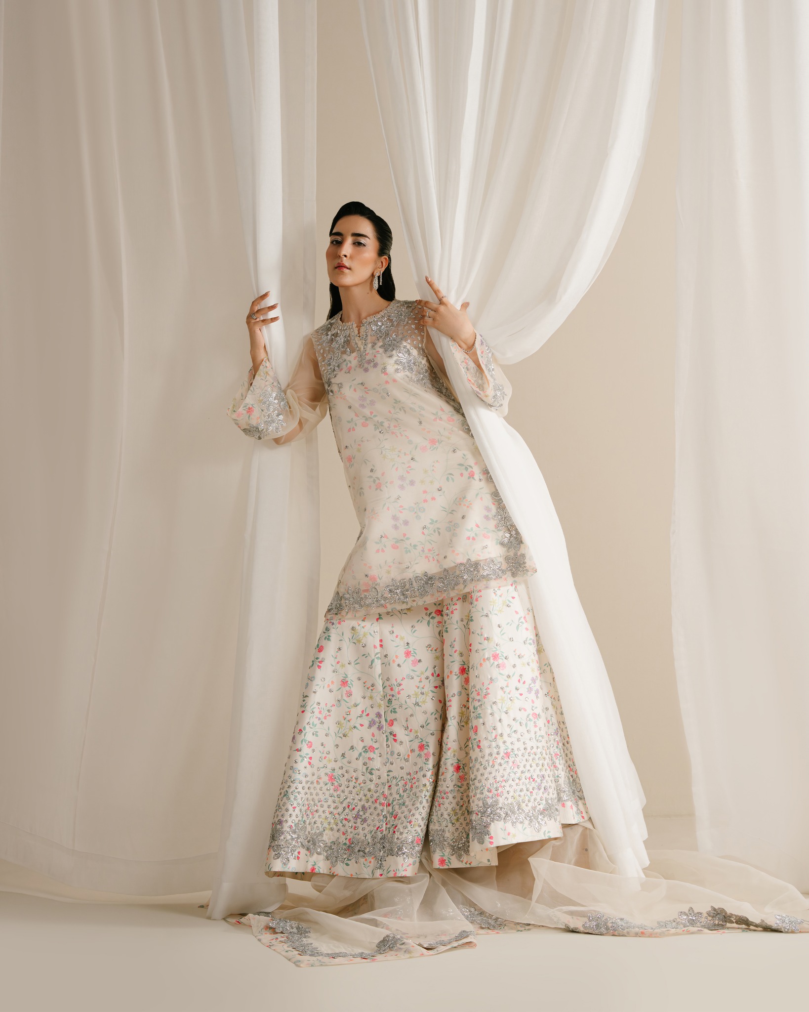 Honeyglass Ethereal charm meets modern festivity. The ivory shirt