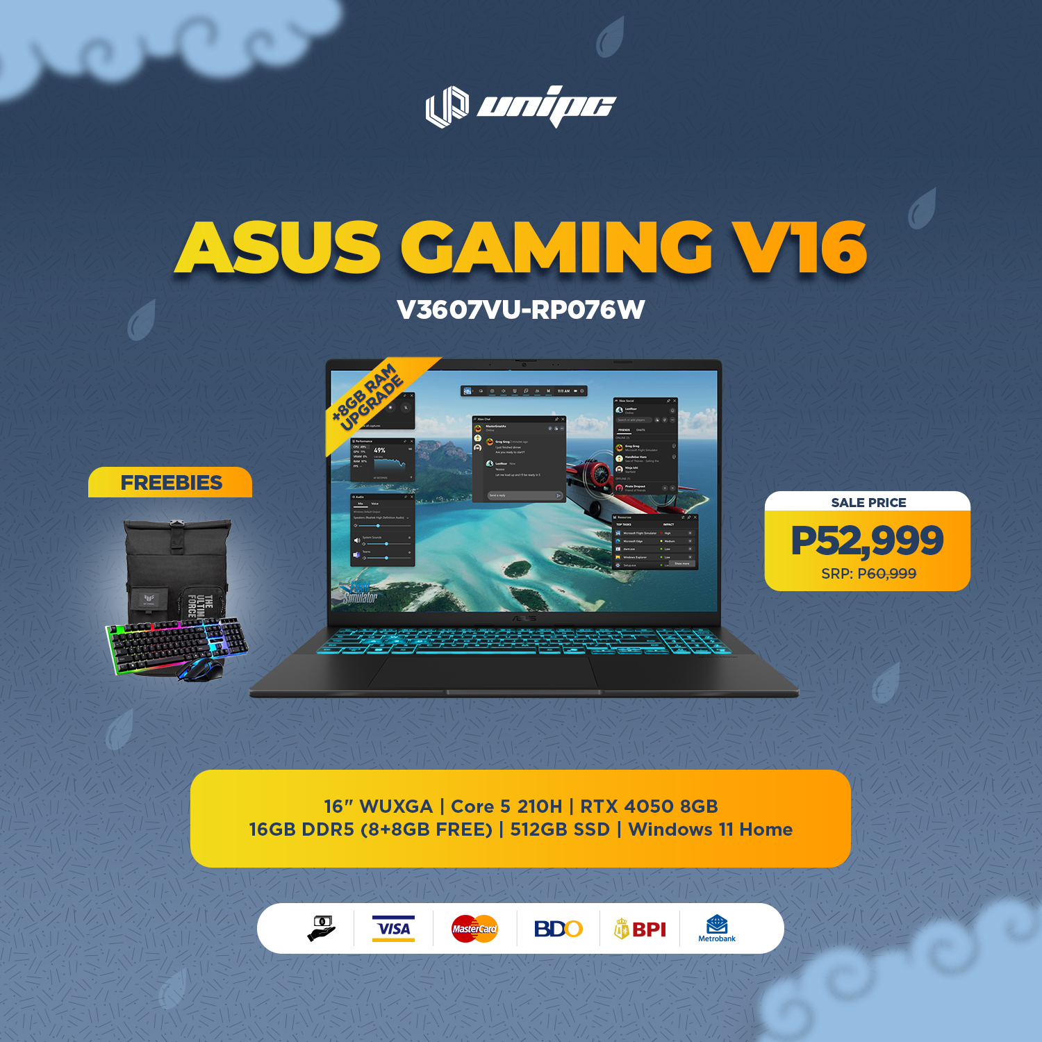 UniPC - MAY FREE 8GB RAM NA ang latest ASUS Gaming V16 RP076W! Still at ...