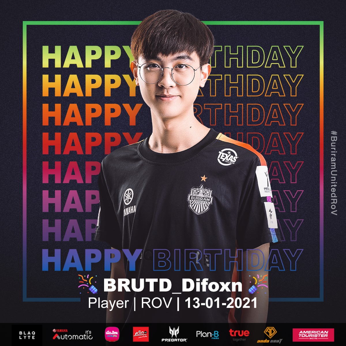 🎊 HAPPY BIRTHDAY Difoxn🎊 . 💙... - Buriram United Esports | Facebook