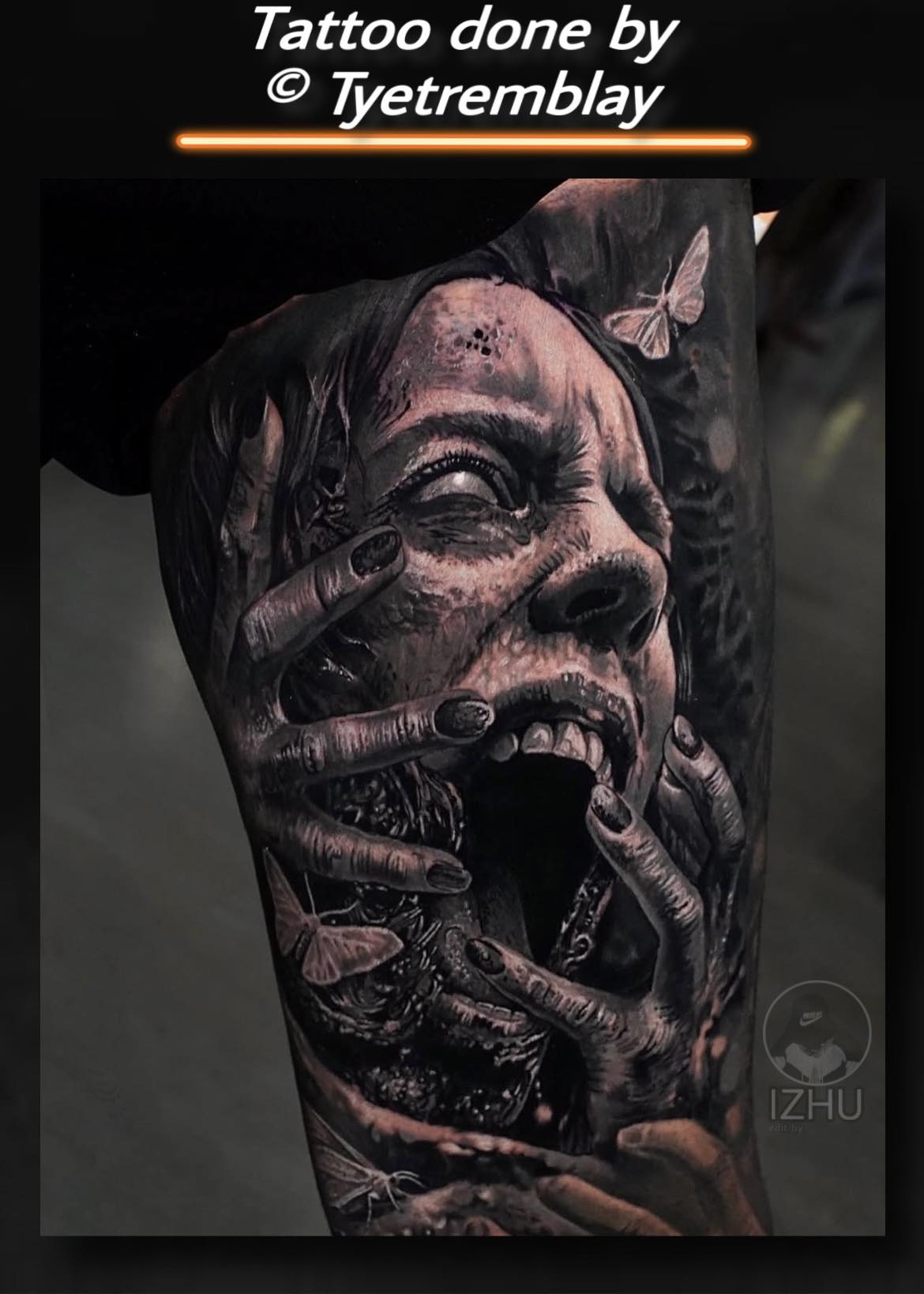 Izhu Tattoo - Insane dark realism tattoo 🔥a screaming face... | Facebook