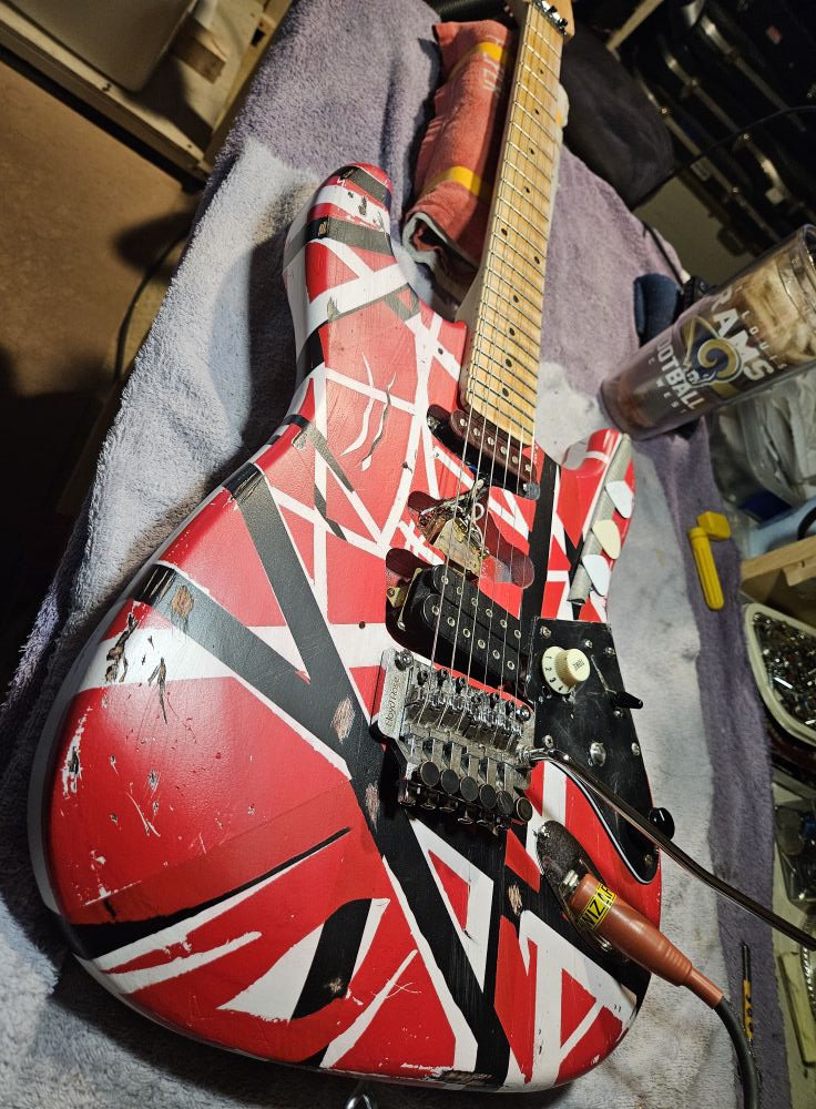 Van Halen Frankie guitar build with custom features