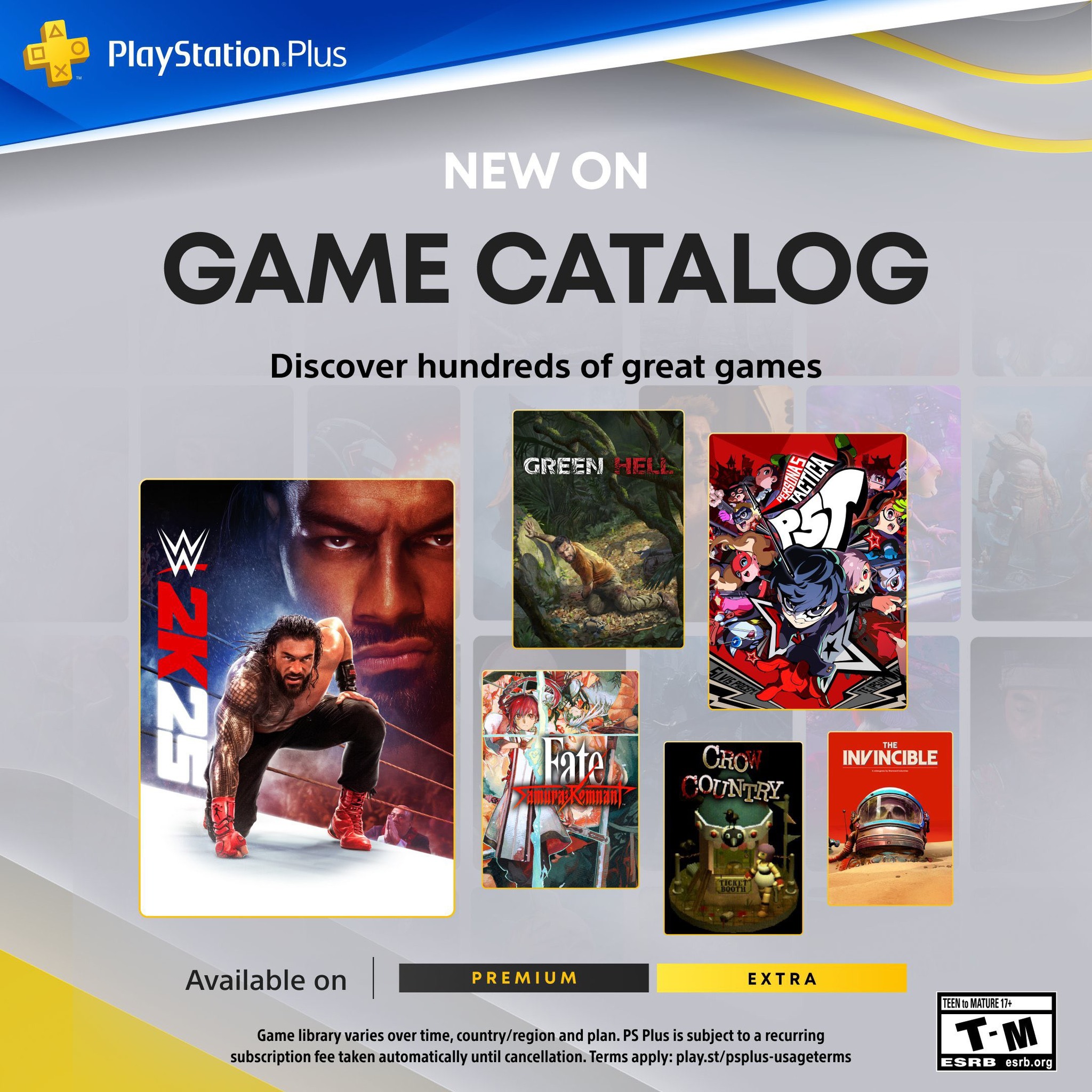 PlayStation Plus Extra and Premium welcome a host of games this