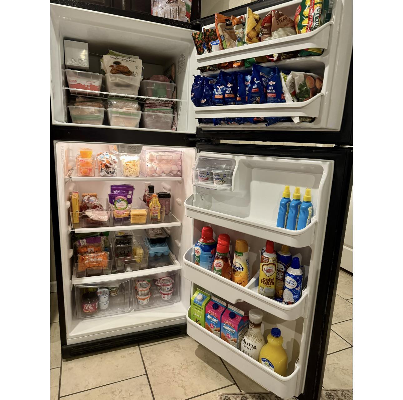 Kylea - I always keep my freezer and my fridge stocked and organized ...