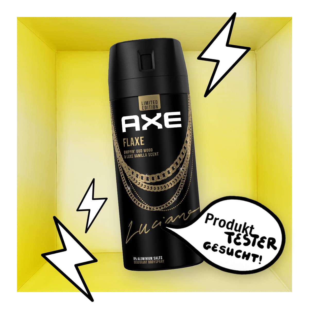 Verleihe Deinem Stil das gewisse Etwas ✨ Heute im Produkttest: Das neue AXE Flaxe Deodorant Körperspray 💨 Inspiriert vom Rapper Luciano, bringt das Deo einen rauchig-süßen Duft in Dein Leben 😎 Es schü
