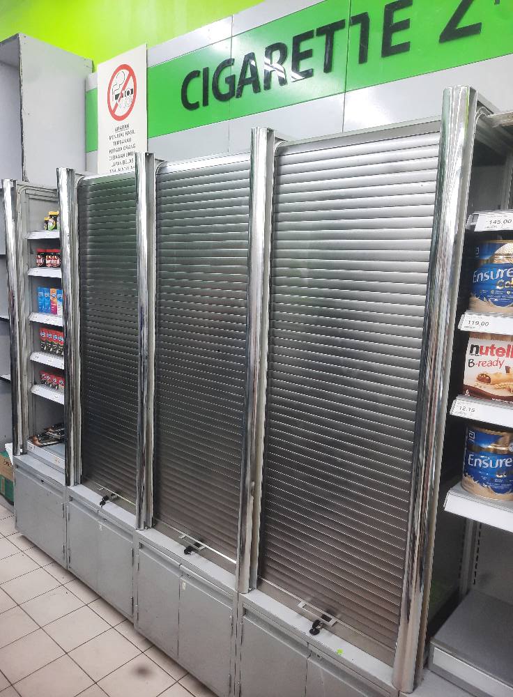 cigarette cabinet shutter Amazon.com: Cigarette Display Case- Wall Mounted Cigarette Rack- Sliding  Door With LockCigarette Display Cabinet- 5/10 Pack Of Cigarettes- for  Market Store Store Retail ( Color : Black , Size : 38.5x17.3x45cm ) :  Health & Household