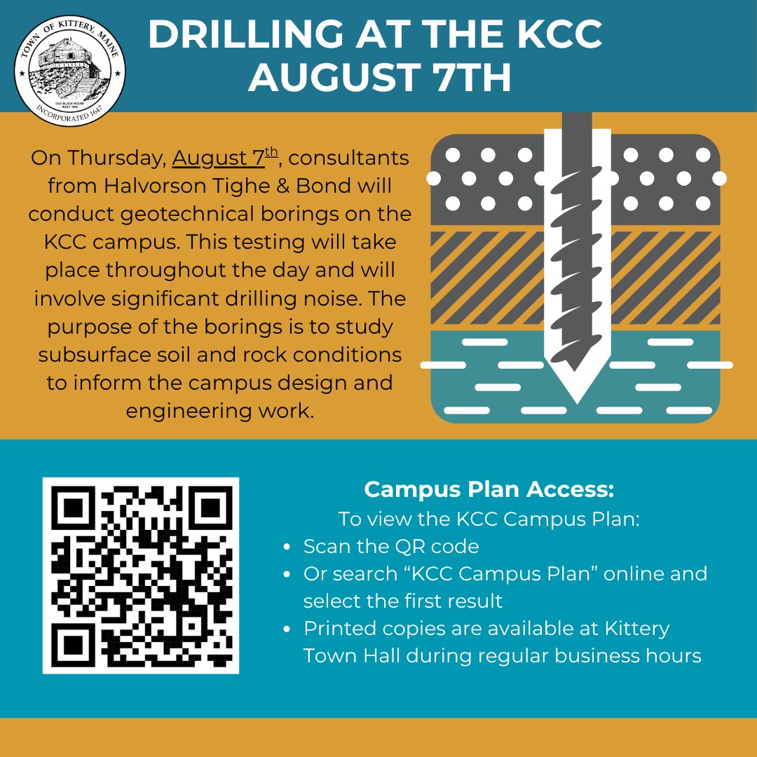 Kittery - 📣 KCC Campus Plan Update & DRILLING Site Testing 🏗️ Curious ...
