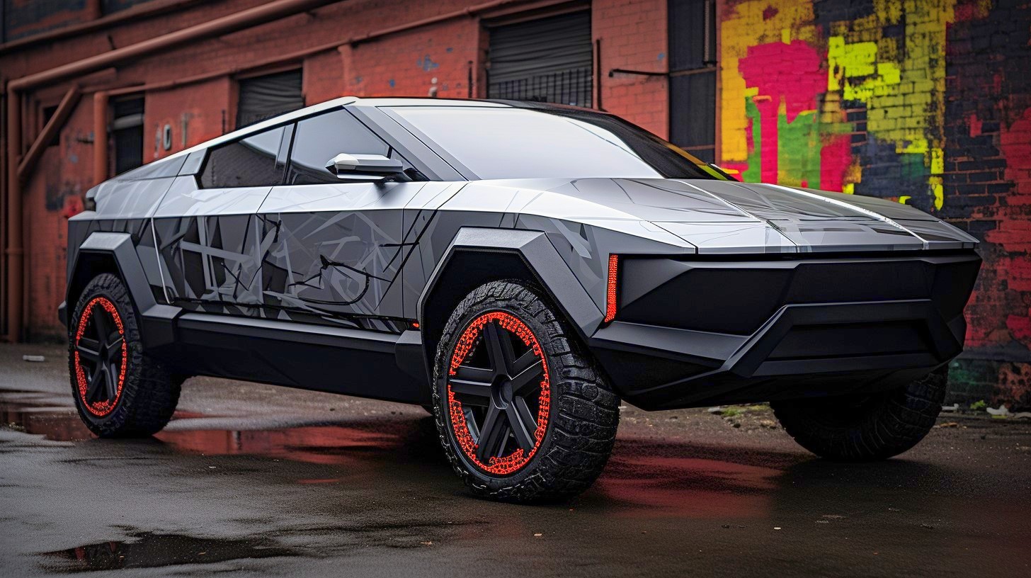Graffiti Tesla Model Cyber Truck