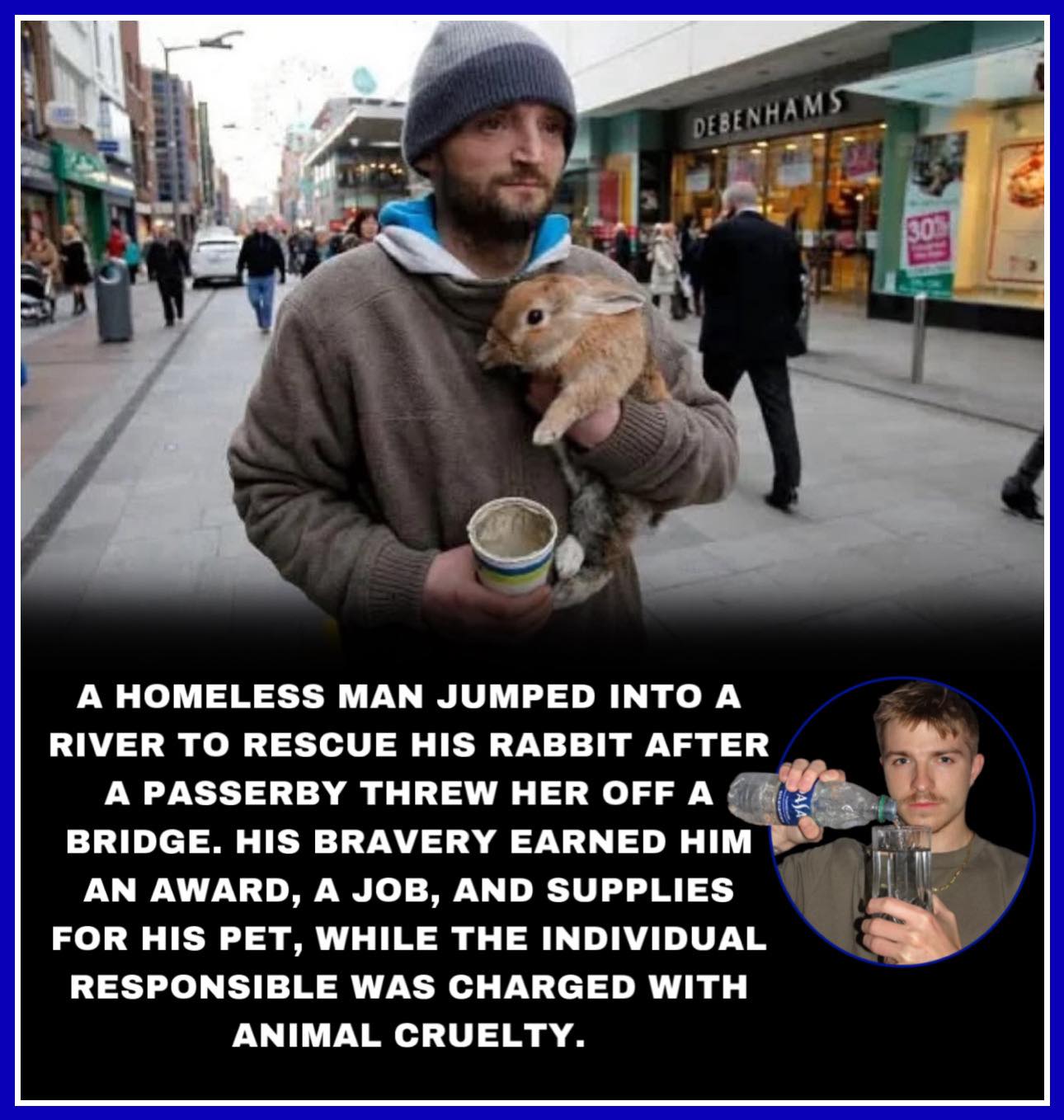 Icycol - In a heartwarming act of bravery, a homeless man dove into a ...