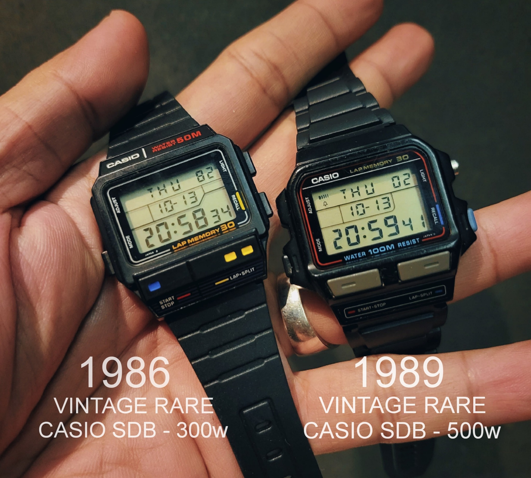 Casio watch models from 1986 and 1989