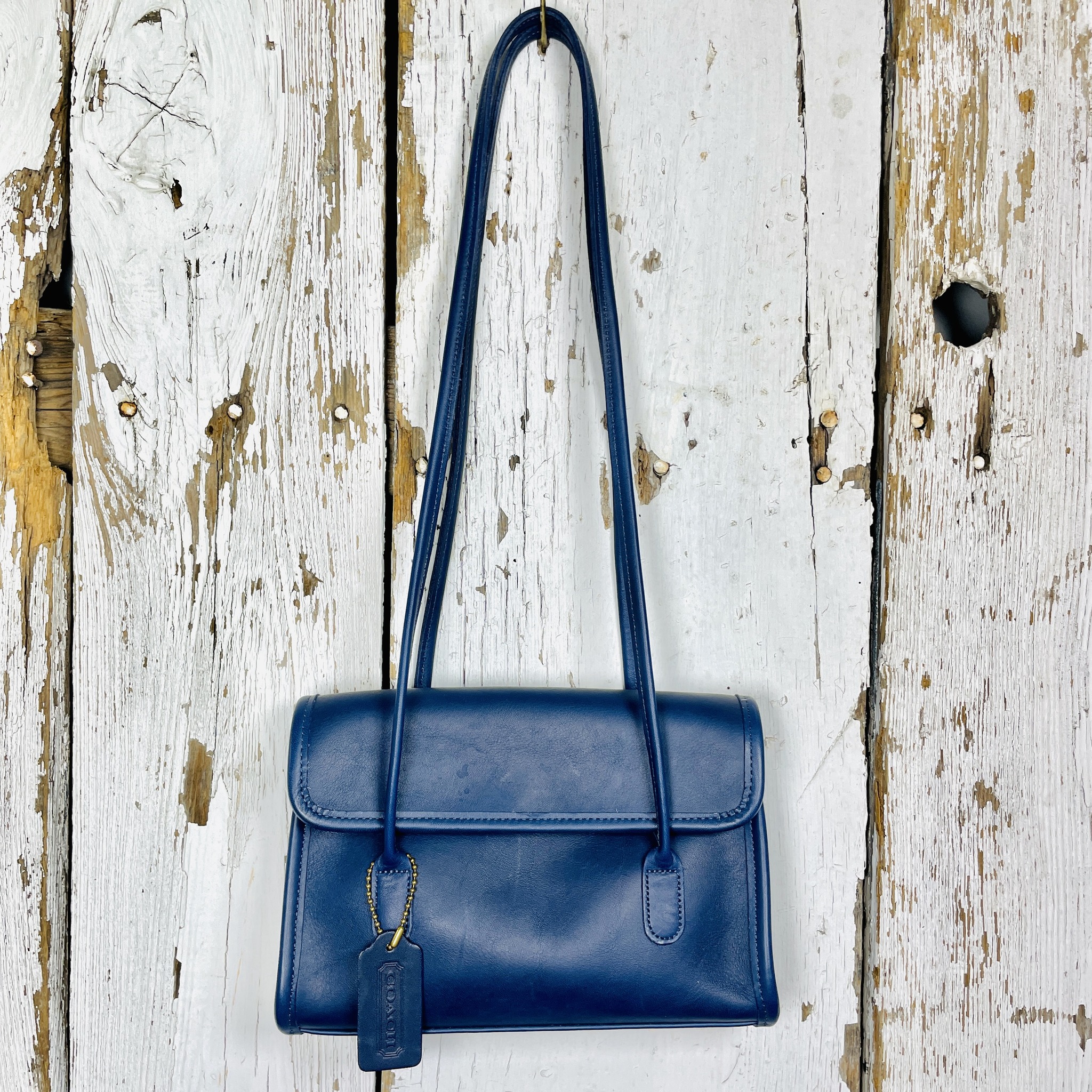 Vintage Coach Laurie Flap True Blue Handbag Auction