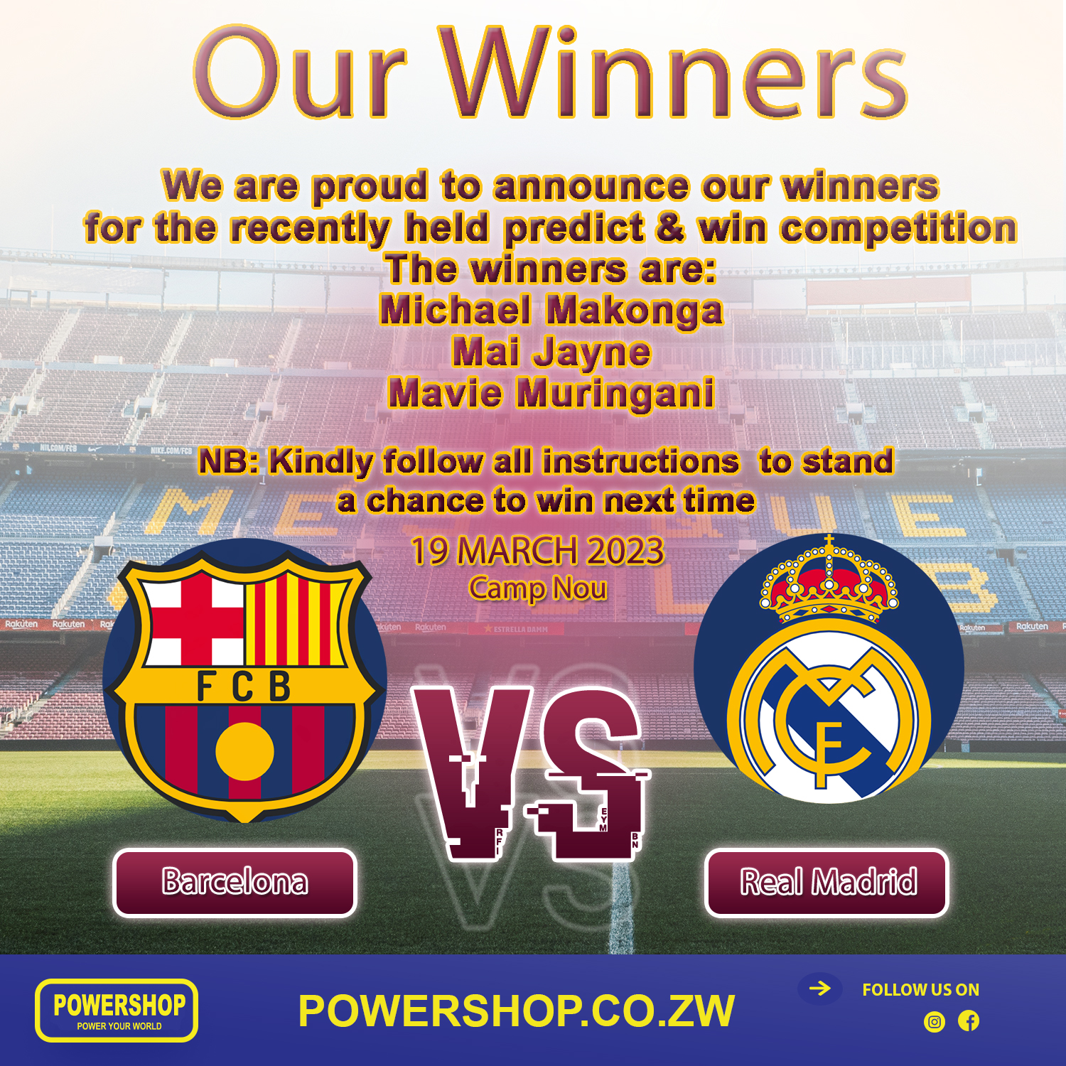Powershop - We are proud to announce our winners for the... | Facebook