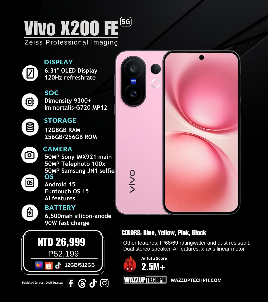Vivo X200 FE launched in Taiwan details in the comment section
