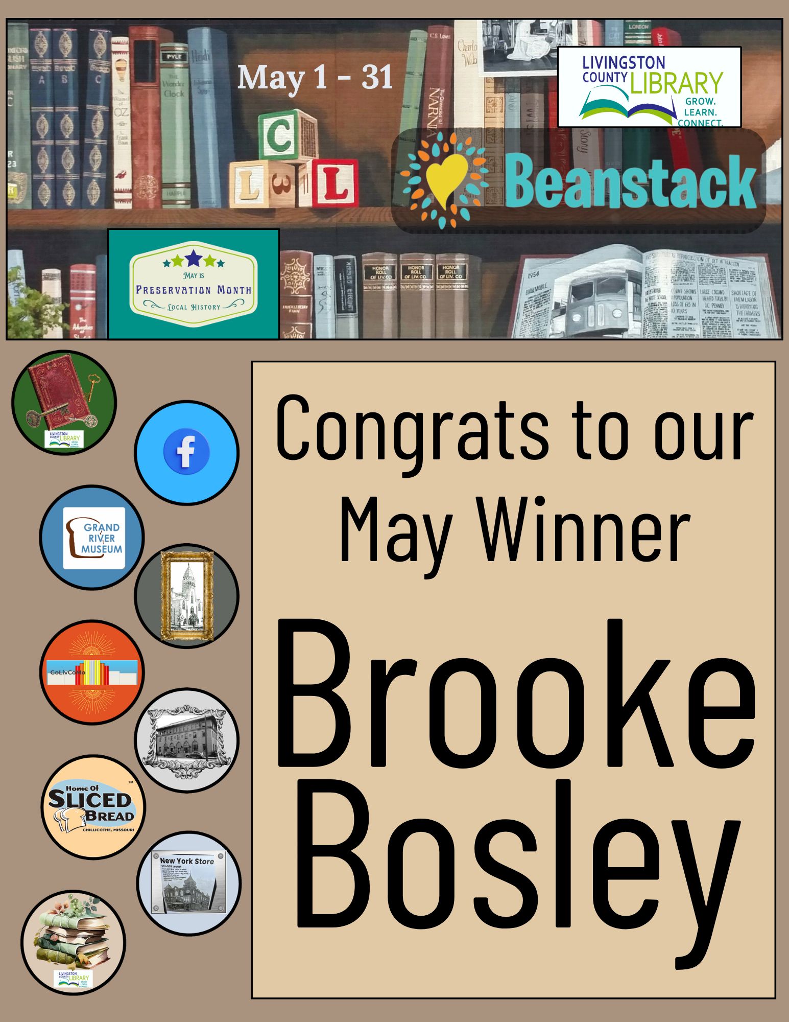 Livingston - Congratulations to Brooke Bosley our May Beanstack Winner ...