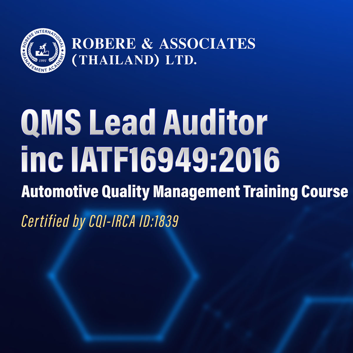 ROBERE THAILAND - จบกันไปแล้ว กับคอร์ส QMS Lead Auditor...