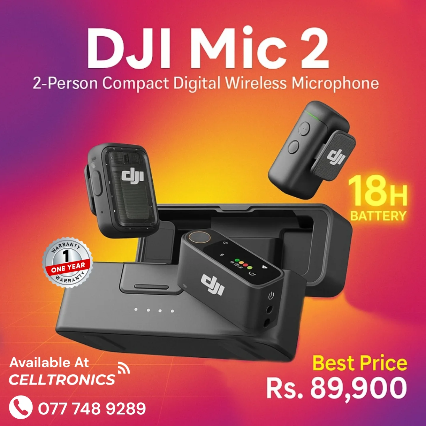 Celltronics - DJI Mic 2 2-Person Compact Digital Wireless Microphone ...