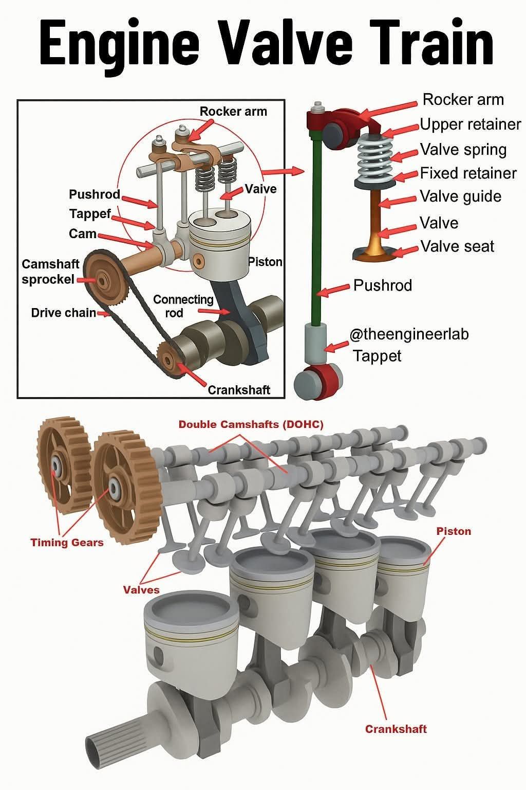 Routine - 📌 Engine Valve Train Explained: Parts, Working, Advantages ...