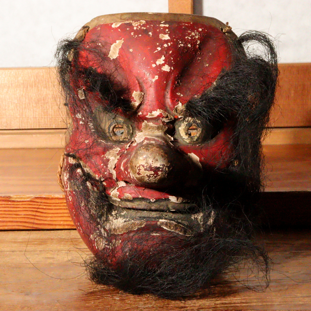 A very old Tengu mask native to the Hokuriku region. #mask #Tengu 