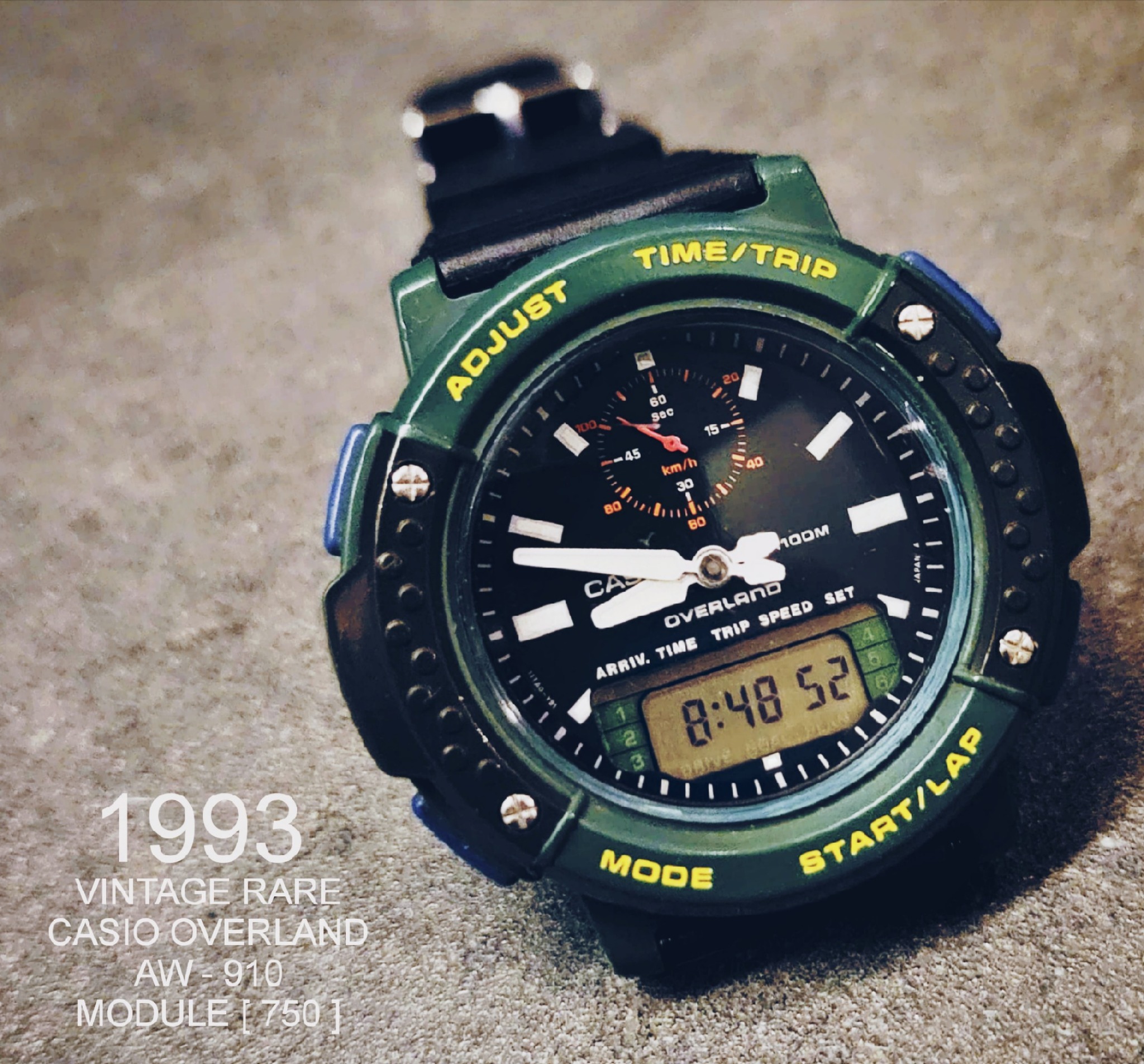 Vintage Casio Overland AW-910 watch from 1993