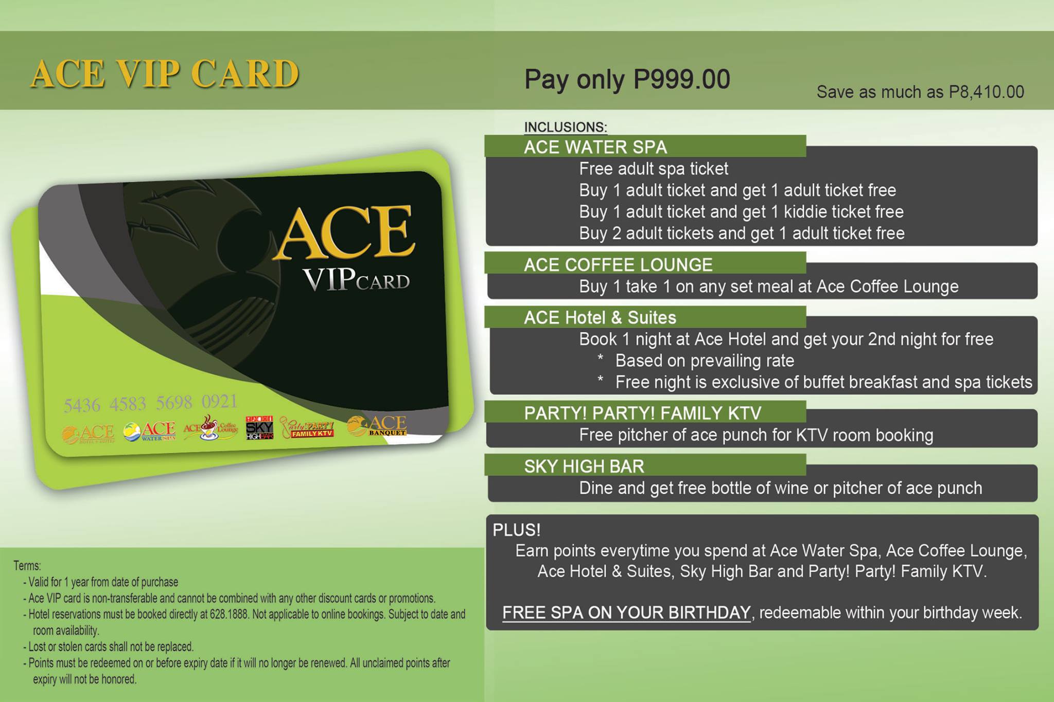 ACE - ACE VIP CARD = Perks + Points + surprise monthly perks for only ...