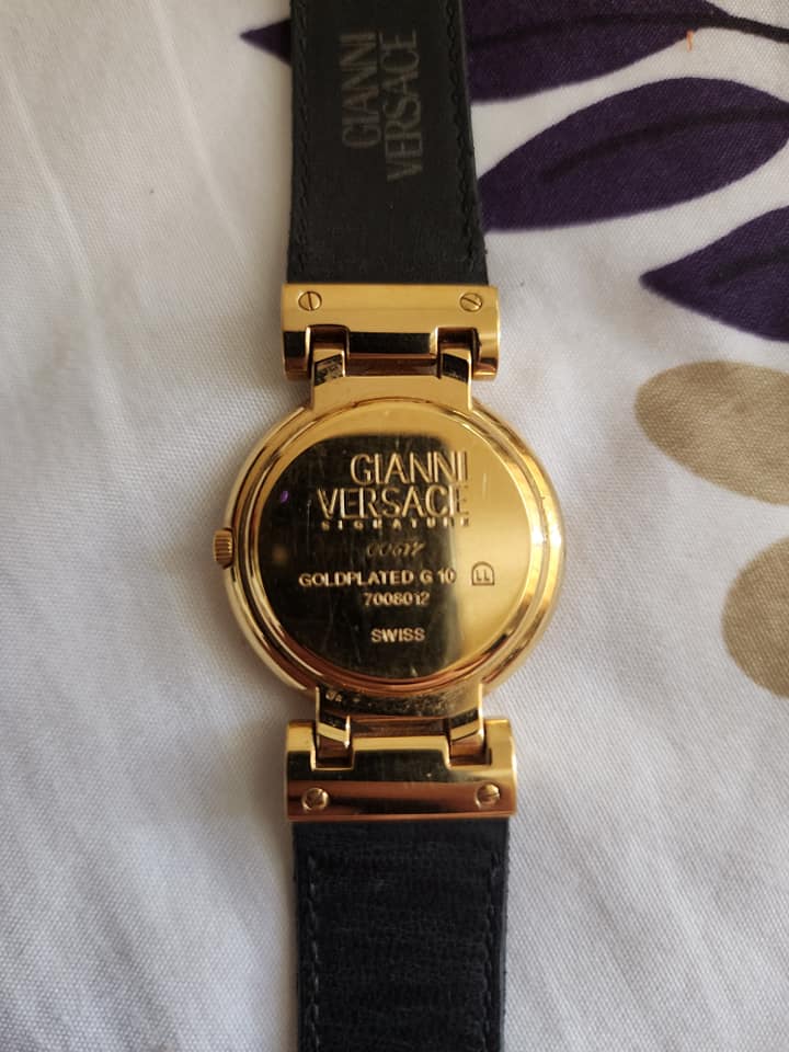 GIANNI VERSACE SIGNATURE 00617 GOLD PLATED G10 LL 7008012 SWISS