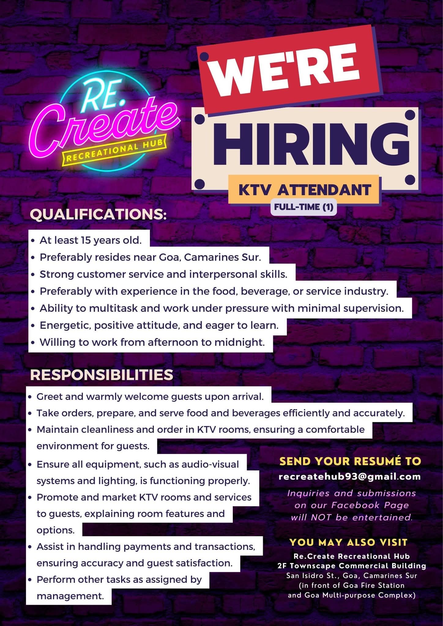 GOA PARTIDO JOB HIRING | ‼️𝗨𝗥𝗚𝗘𝗡𝗧 𝗛𝗜𝗥𝗜𝗡𝗚‼️ | Facebook