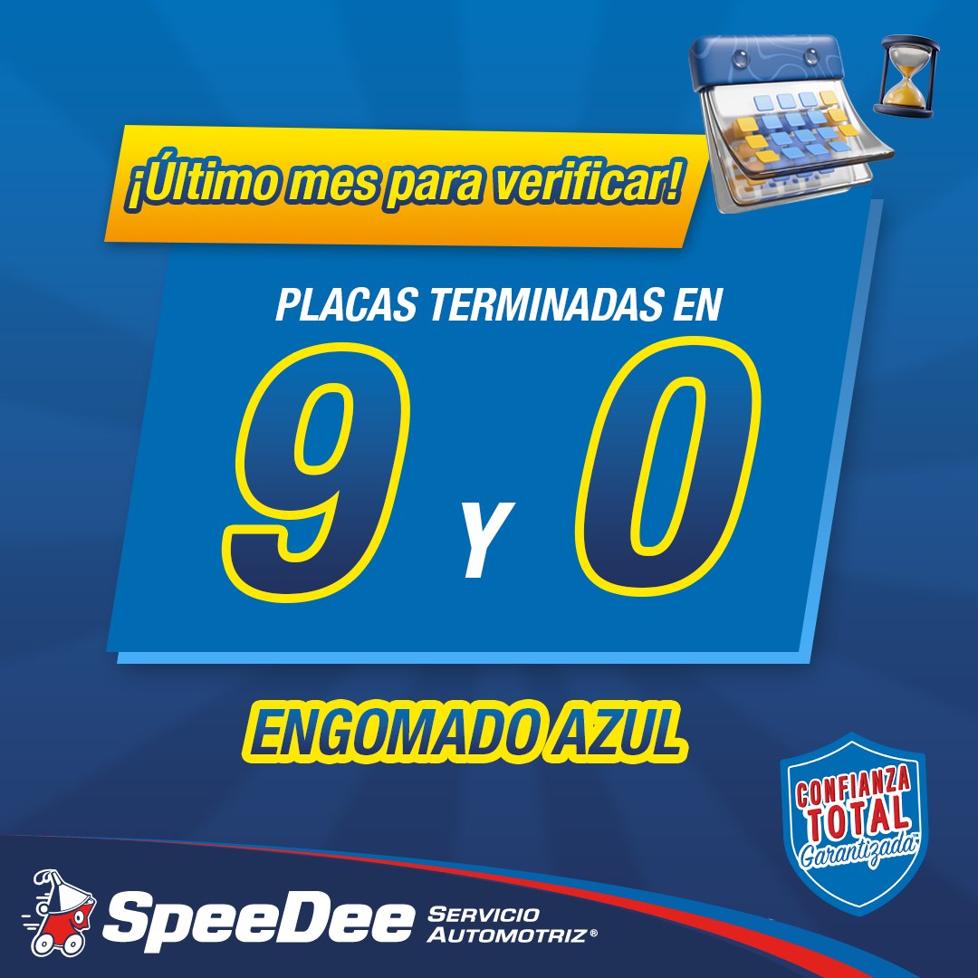 SpeeDee - ⏳ Si tu engomado es AZUL y tus placas terminan en 9 o 0 ...