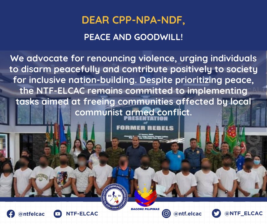 National - DEAR CPP-NPA-NDF, PEACE AND GOODWILL! RENOUNCE VIOLENCE, LAY ...