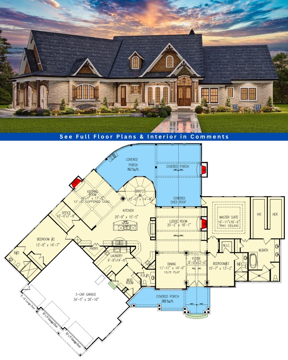 Home - Take a look at this Beautiful Craftsman Ranch House Plan ...