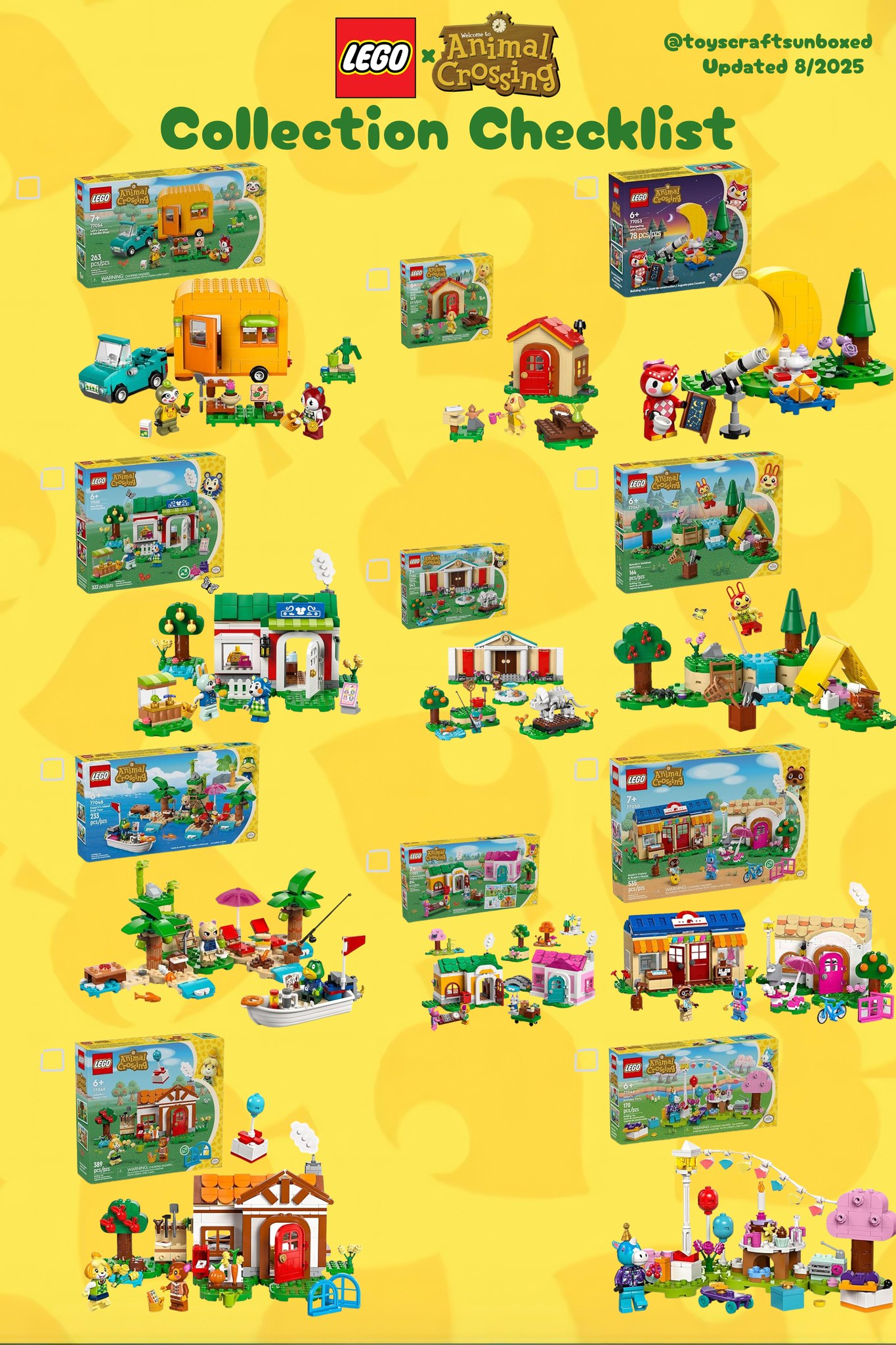 The current 11 Animal Crossing Lego sets. #animalcrossing