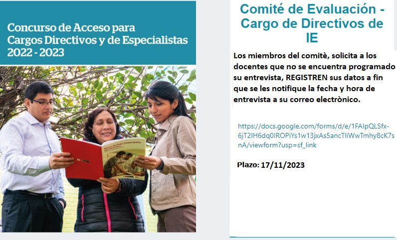 CONCURSO PÚBLICO DE ACCESO A CARGOS... - UGEL 02 La Esperanza