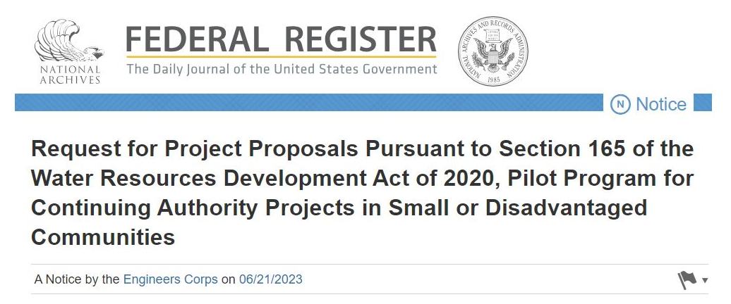 U.S. - ⚠️ Important Notice 🚨 #USACE is launching a pilot program to ...