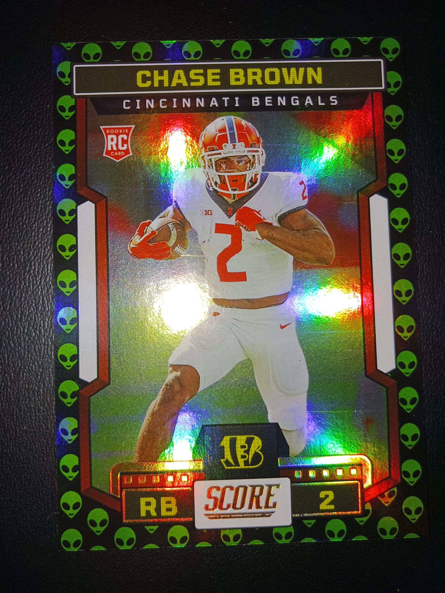 What is this football card with a mini football border?
