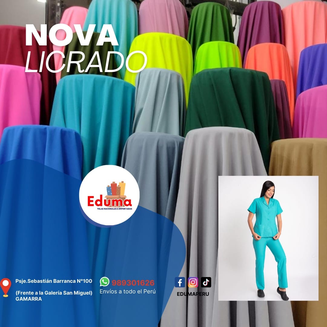 EDUMA PERU SAC - 📣 NOVA LICRADO 🧵Tenemos todas las telas... | Facebook
