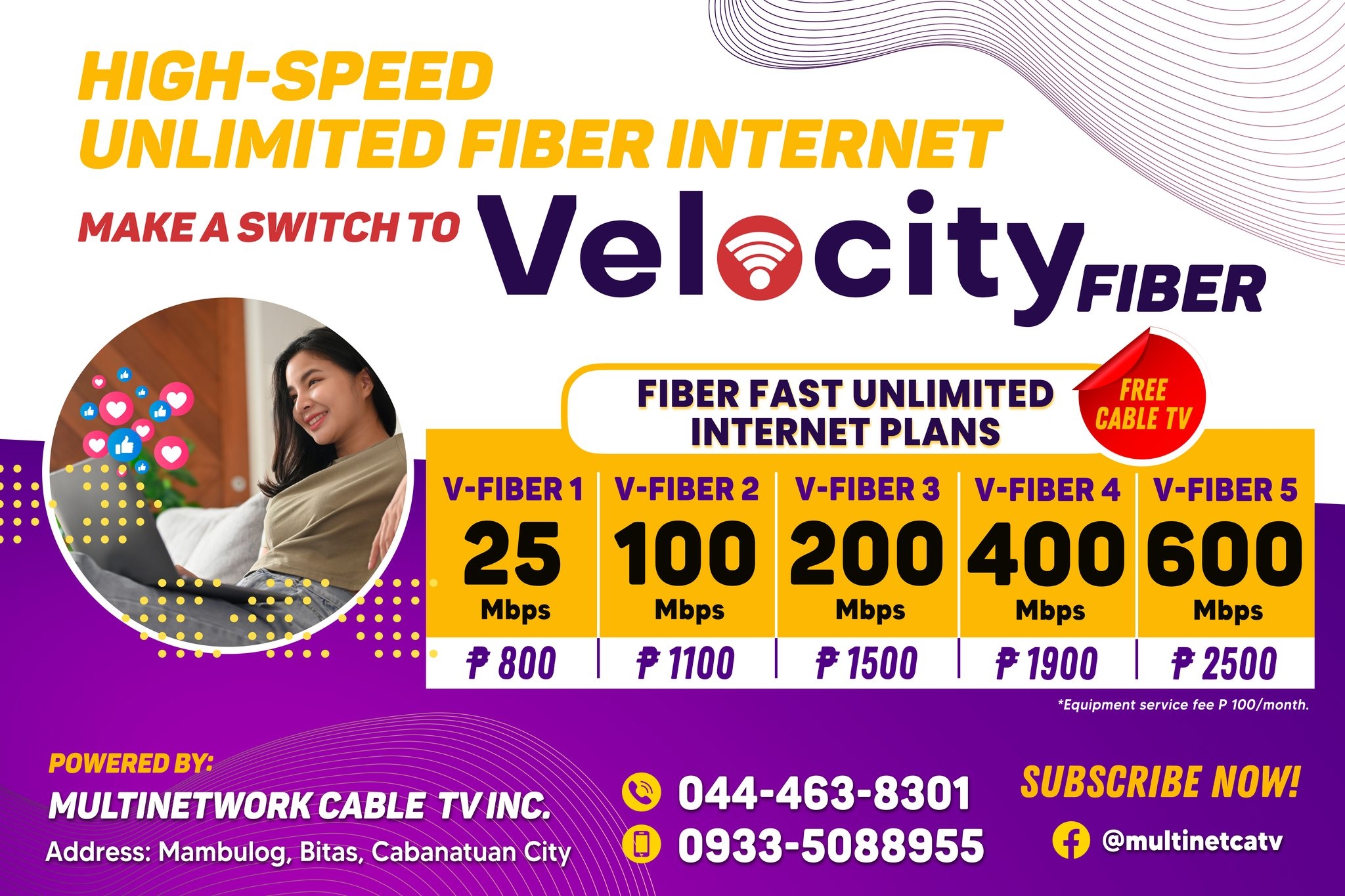 MULTINETWORK - Try our newest internet service! Multinet VELOCITY Fiber ...