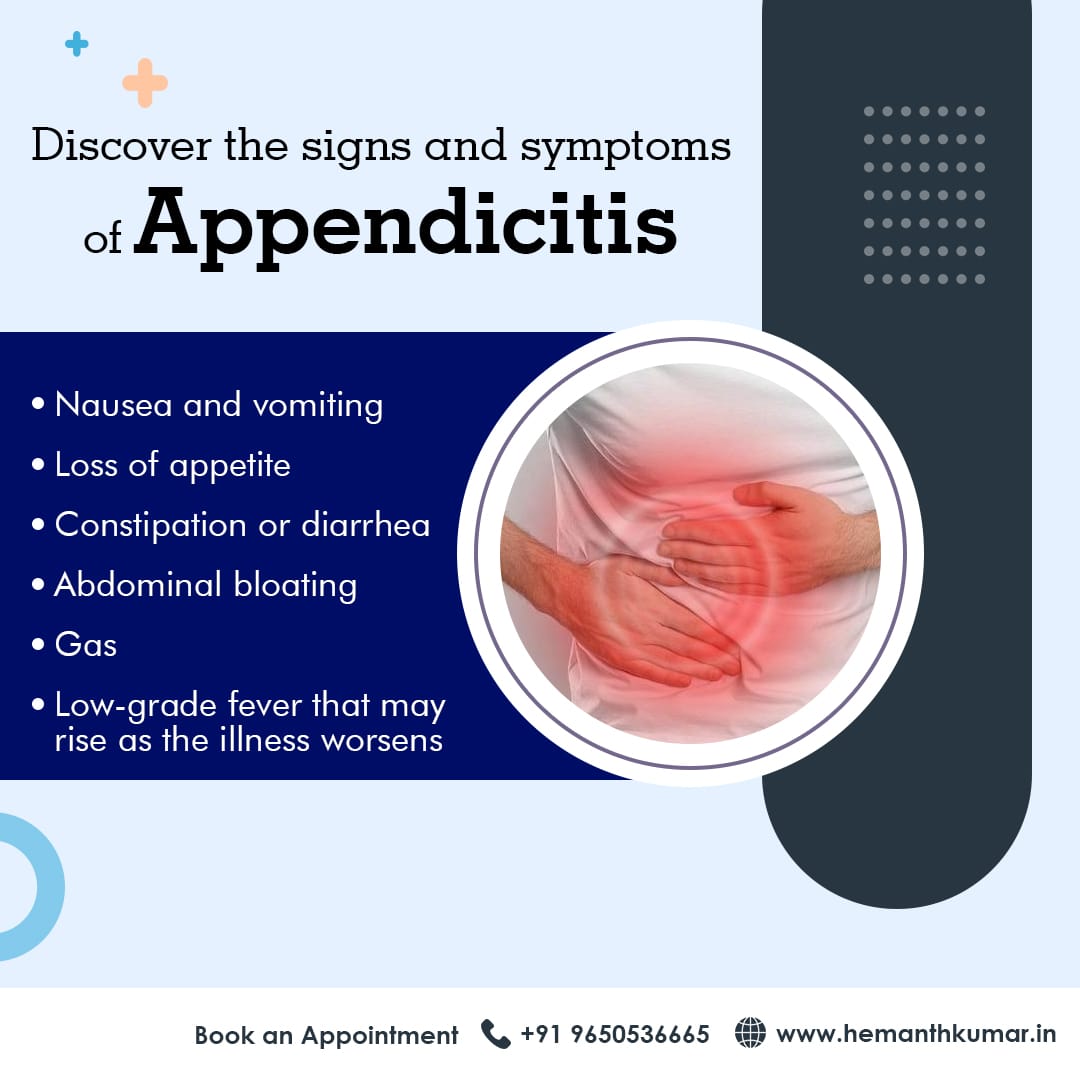 Dr. - Discover the signs and symptoms of Appendicitis: - Nausea and ...