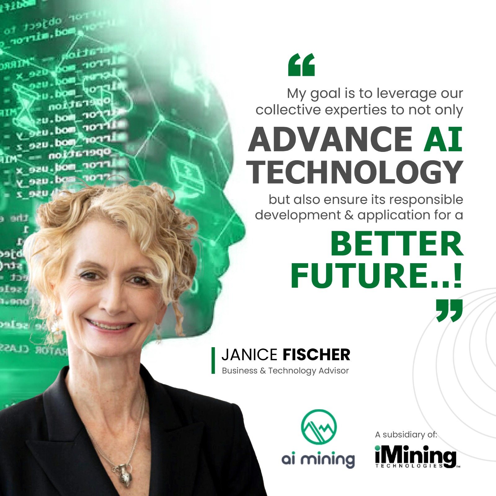 IMining - 🚀 Exciting News! 🚀 Thrilled to announce that Janice Fischer ...