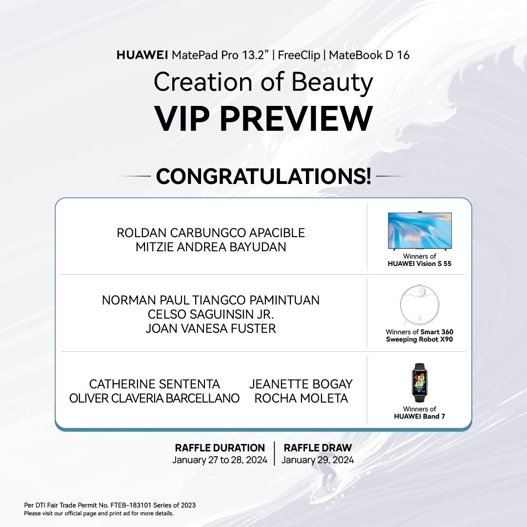 Huawei Mobile - Congratulations to the winners of our...