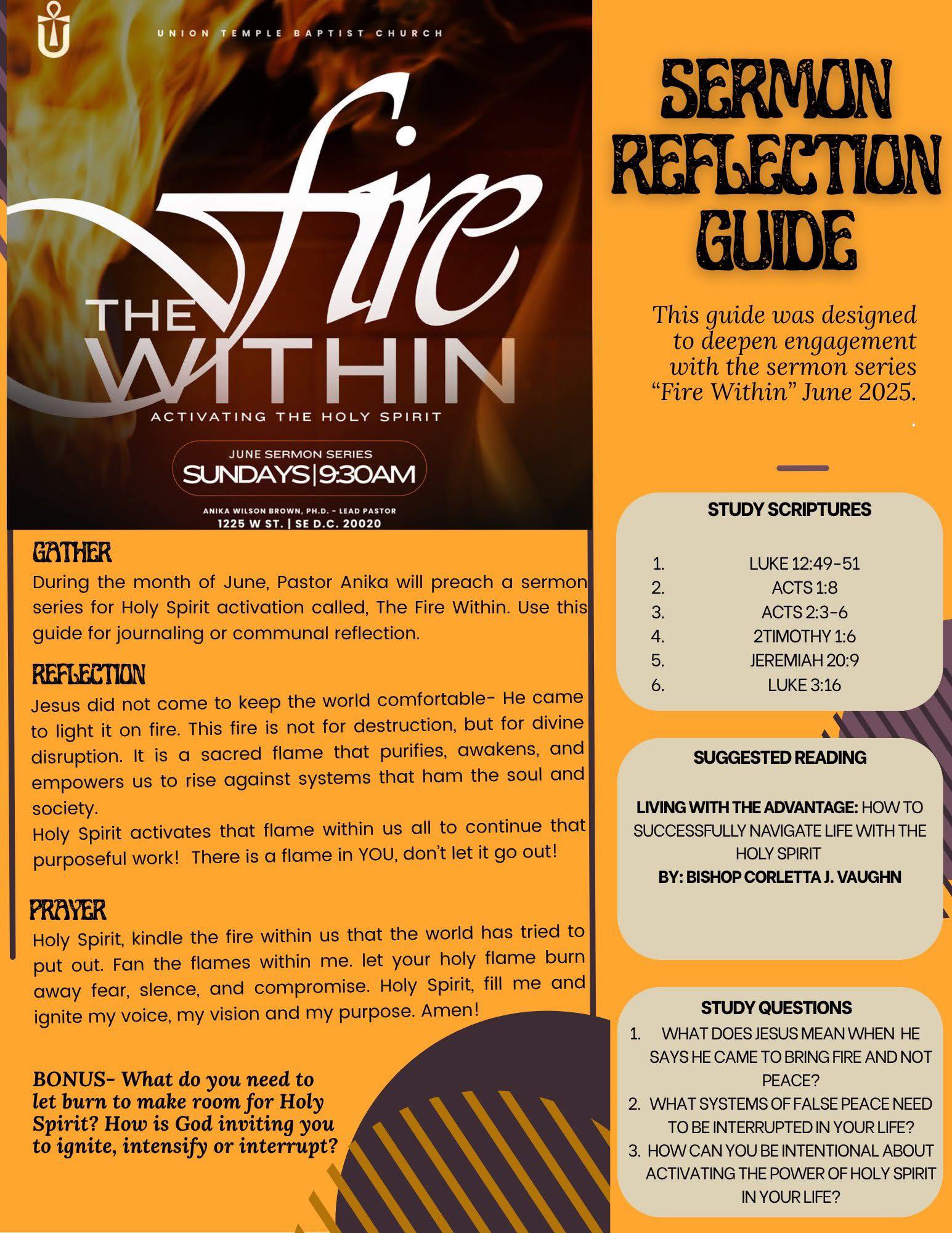 UNION - Pastor A has curated a reflection guide for her June Sermon ...
