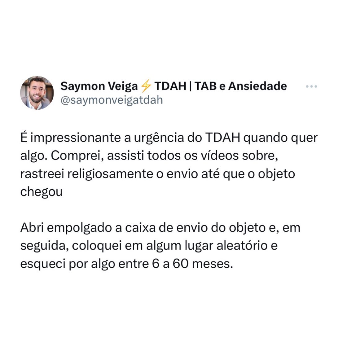 Saymon - ‼️LEIA PRA ENTENDER👇🏼👇🏼 A tendência das pessoas com TDAH de se ...