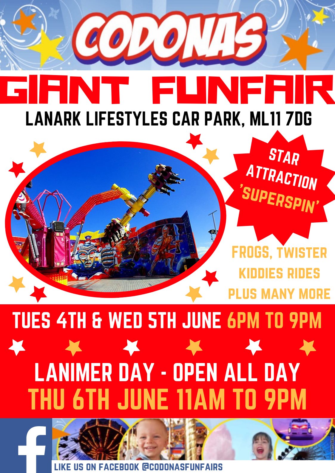 LANARK LANIMER DAY FUNFAIR WE ARE OPEN... - Codonas Funfairs