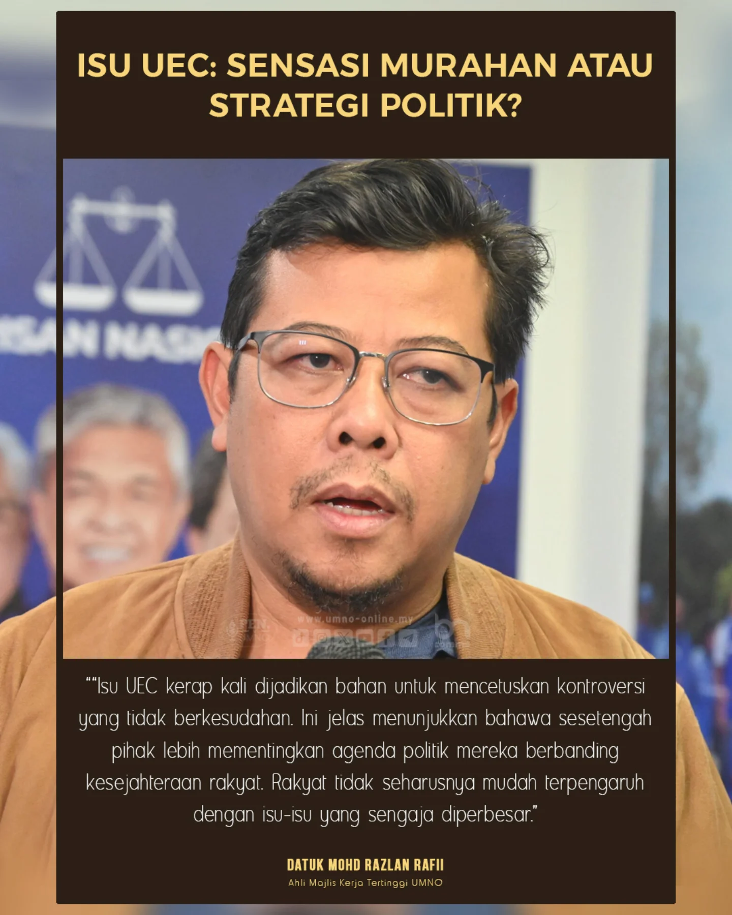 BN - Datuk Mohd Razlan Rafii menegaskan bahawa isu Unified Examination ...