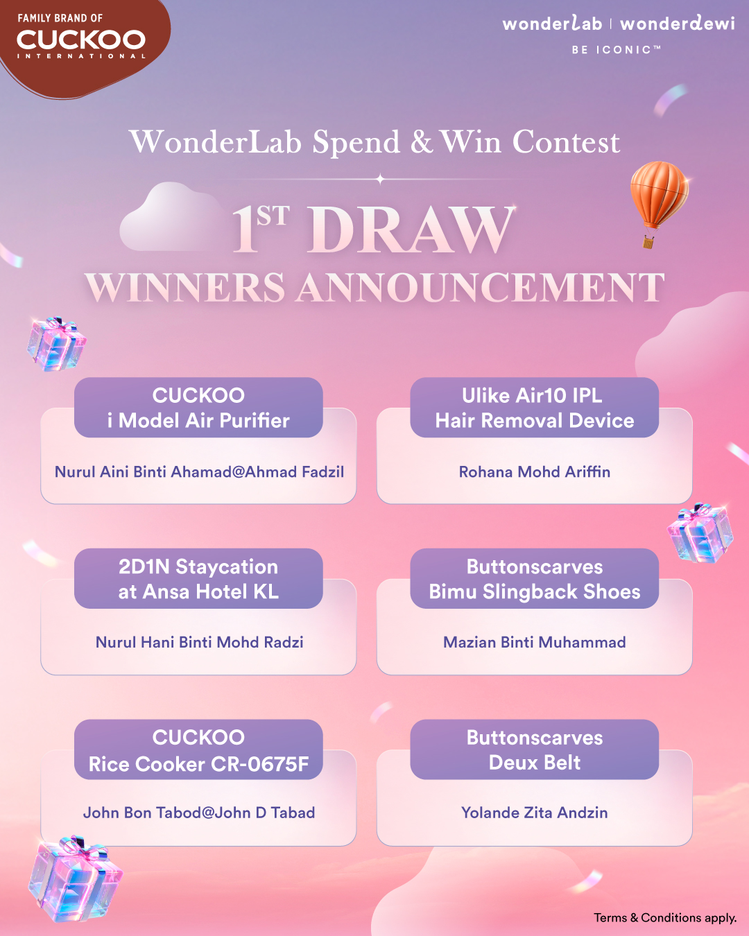 WonderLab - 🎉 CONGRATS TO OUR 15 WONDER-WINNERS! 🎉 We’re... | Facebook