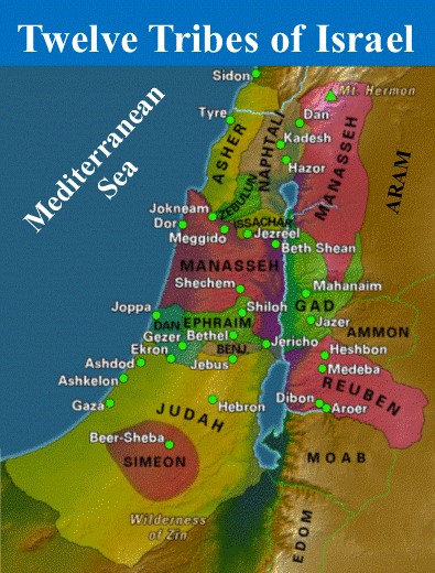 HIBM - TRIBES OF ISRAEL GRANTED LAND “The shaded areas in...