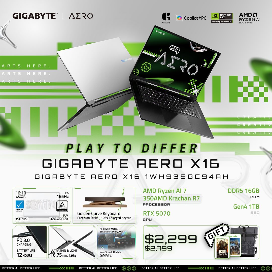 AORUS - 🌟 GIGABYTE AERO X16 – Power for Creators, Precision in Every ...