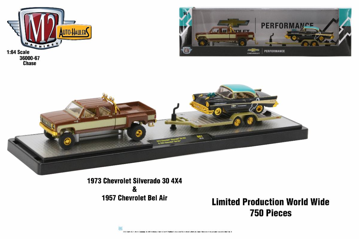 Set 2 Pickup M2 Machines Auto Haulers R87 &ndash; 1975 Chevy Silverado 30 4x4 E 1971 Chevy Silverado 30 &ndash; Scala 1/64
